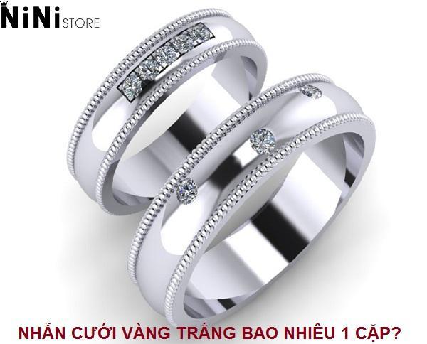 Mua Cặp nhẫn đôi, nhẫn cưới vàng trắng DOJI cao cấp 14K đính đá Swarovski  1720 | Tiki
