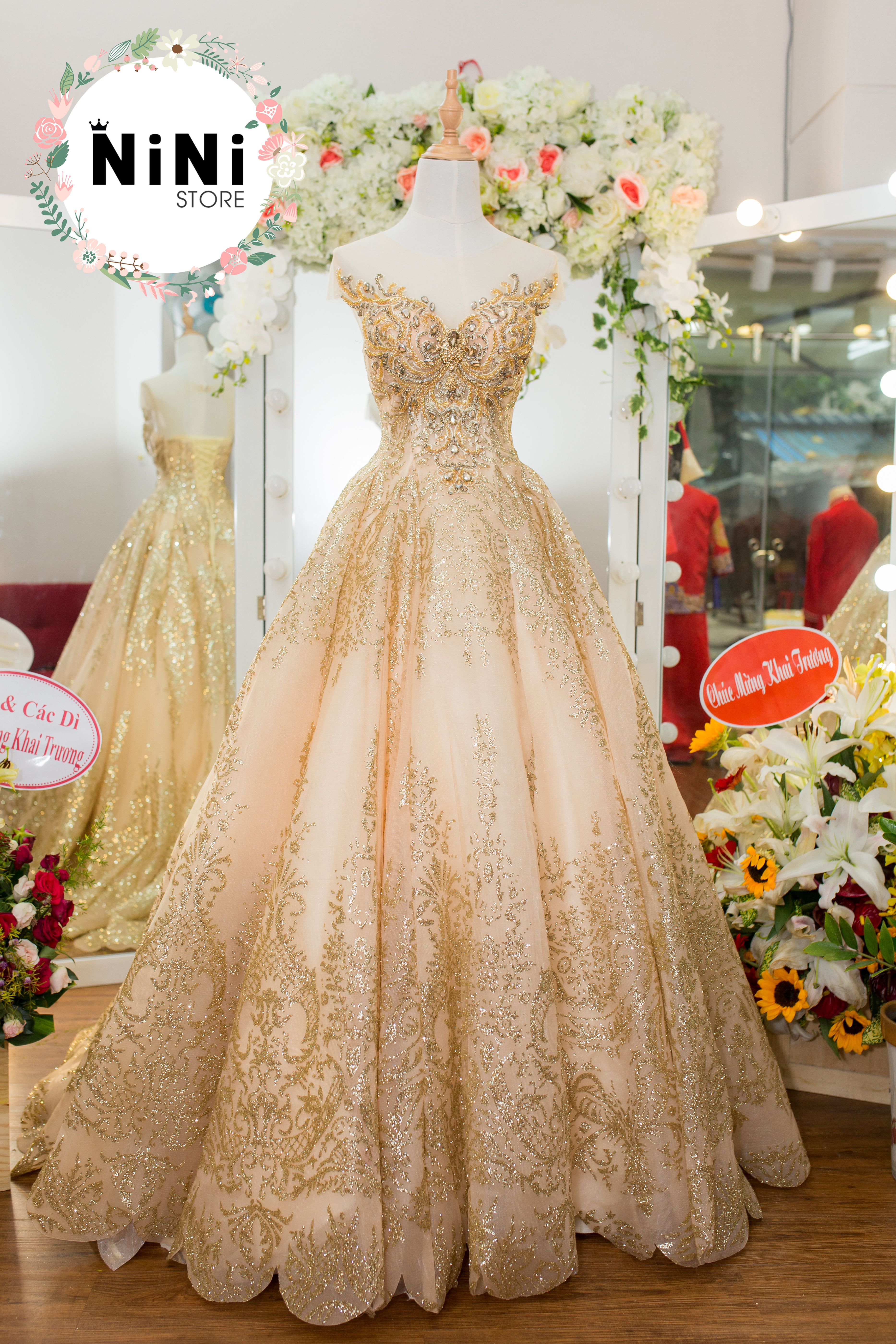 Váy cưới cao cấp màu vàng đồng  ...........................................##############################################  | Shopee Việt Nam