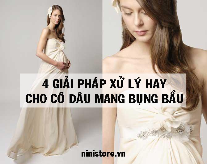 Cô dâu mang bầu đơn giản với 30 mẫu váy cưới cho bà bầu  Cẩm Ni Studio