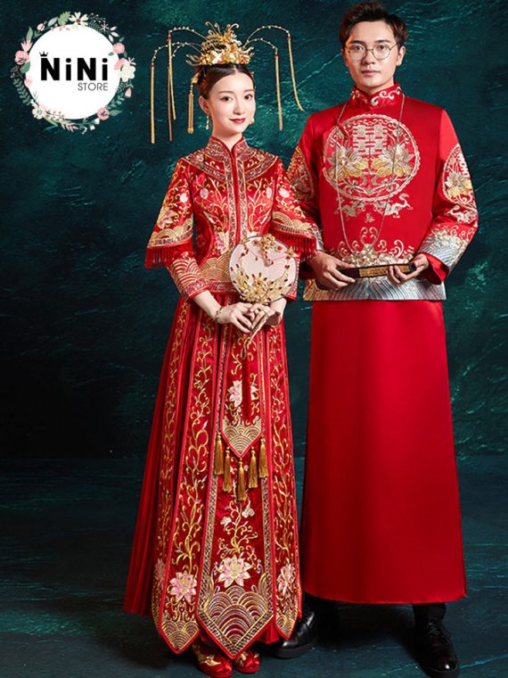 Top 99 mẫu áo khỏa, áo cưới Trung quốc xu hướng 2023-thuê, bán