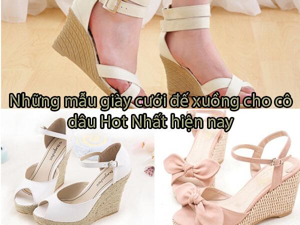 Top 7 mẫu giày cưới đế xuồng cho cô dâu Hot Nhất