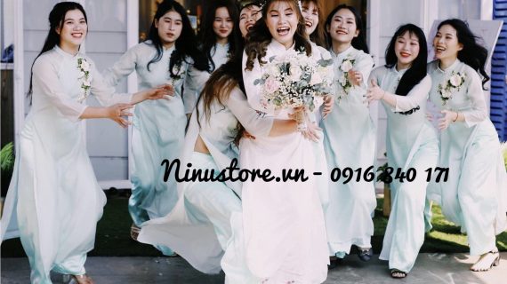 Những mẫu áo dài màu bưng quả màu xanh ngọc