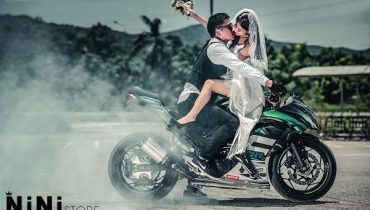 99 Concept chụp ảnh cưới với xe Moto khủng, kiểu phượt thủ