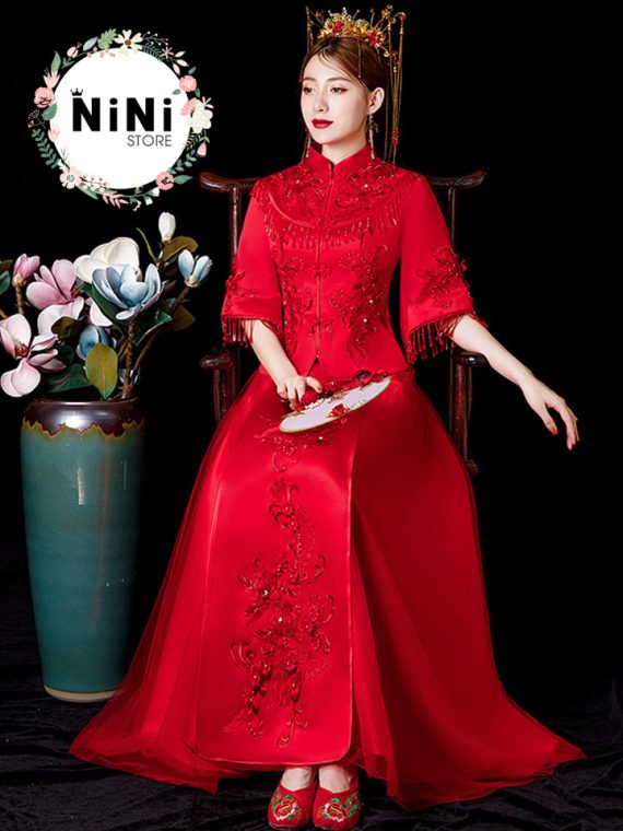 Pre Order  Thời Trang Trung Quốc Hiện Đại Màu Đỏ Dành cho Phụ Nữ Áo   Cocolilistore