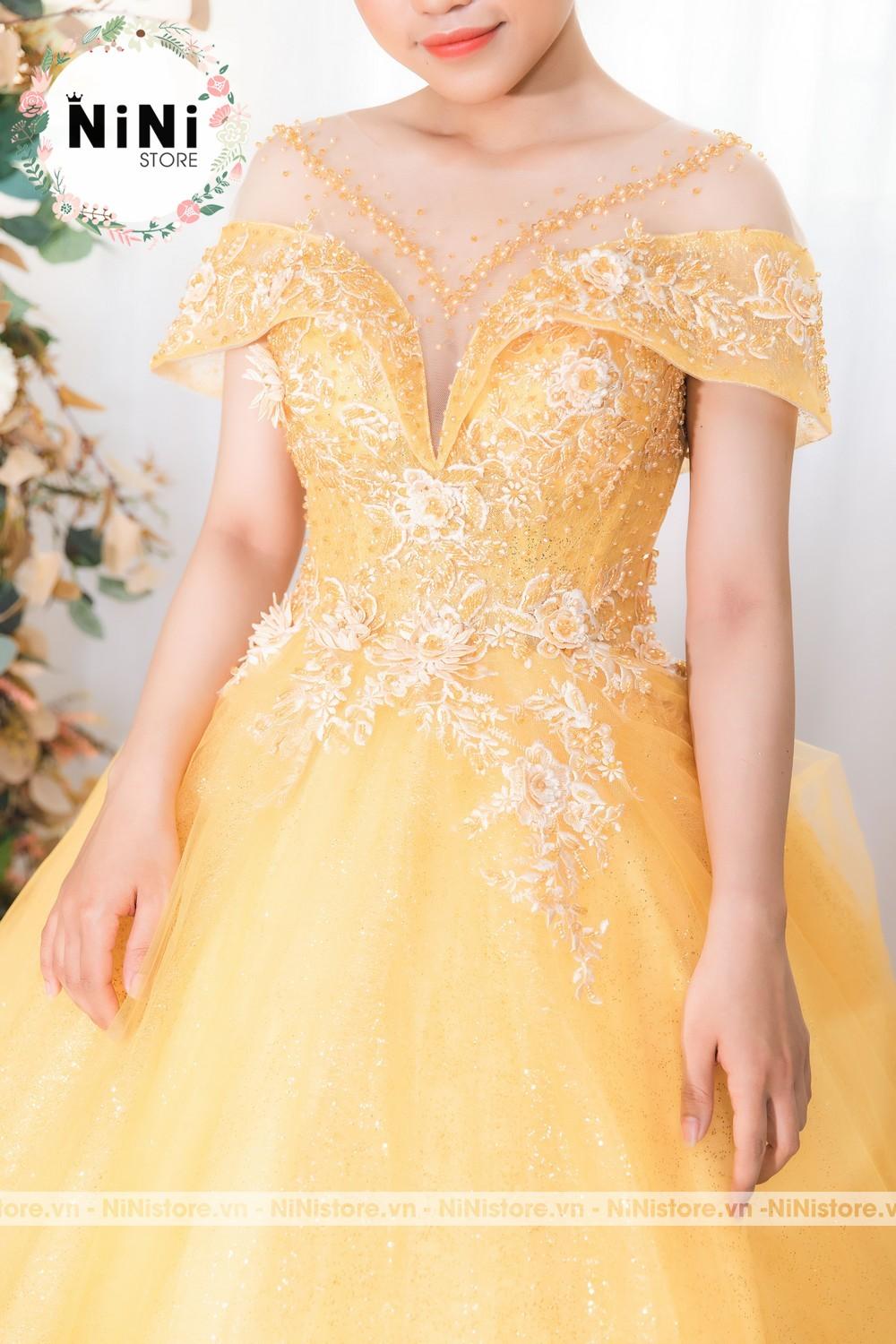 Chia sẻ hơn 63 váy dạ hội màu vàng đồng mới nhất  trieuson5